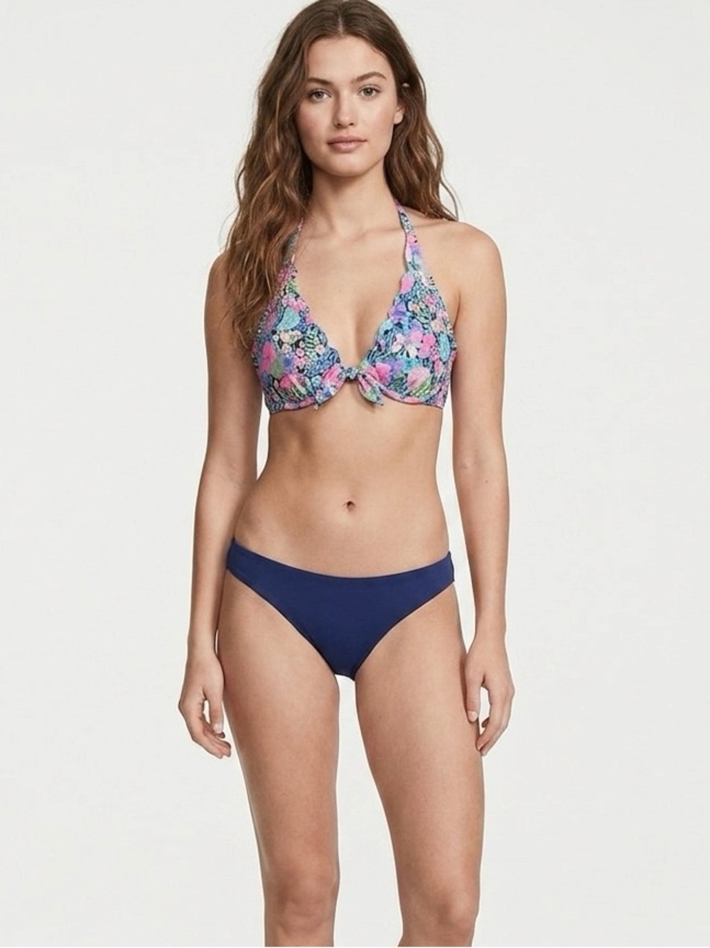[VS] Tropical Floral Ruffle Edge Halter